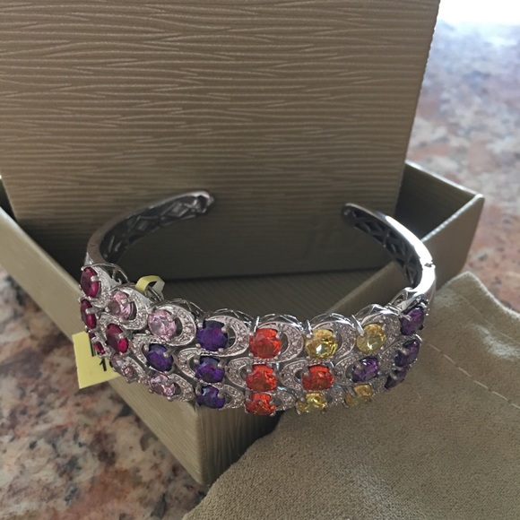 Karis Multicolored Rhinestone Bracelet Cuff - Picture 3 of 4